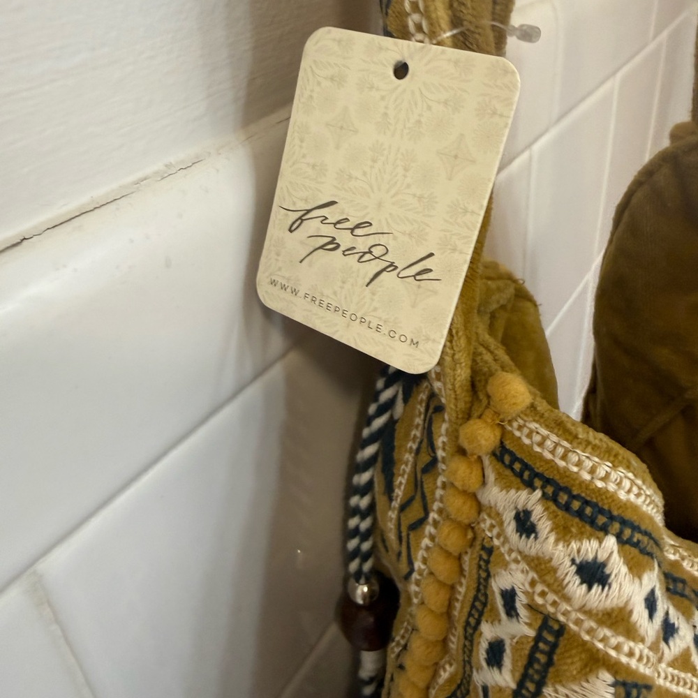 Free People Mustard Embroidered Shoulder Bag - Picture 5 of 6